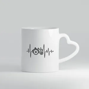 Trekker Herzschlag | Bauer | Traktor | Landwirt - Herzhenkel Tasse - Kaffeetasse / Geschenk / Familie
