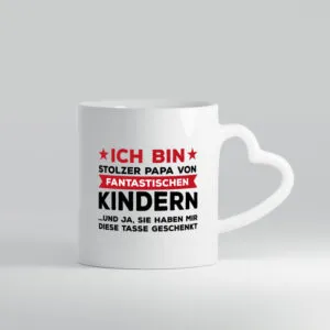 Stolzer Papa | Vater Tasse | fantastische Tochter - Herzhenkel Tasse - Kaffeetasse / Geschenk / Familie