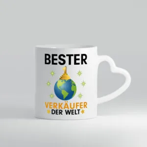 Welt Bester Verkäufer | Kollege | Verkaufsjob - Herzhenkel Tasse - Kaffeetasse / Geschenk / Familie