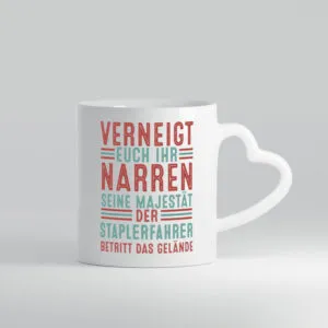 Verneigt euch: Staplerfahrer | Gabelstapler Fahrer - Herzhenkel Tasse - Kaffeetasse / Geschenk / Familie