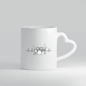 Schlagzeug Motiv | Musiker | Schlagzeuger | Drummer - Herzhenkel Tasse - Kaffeetasse / Geschenk / Familie