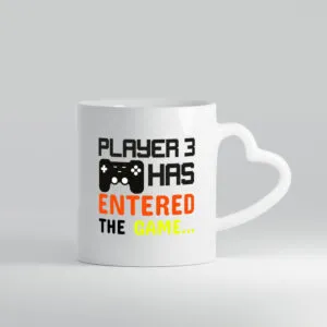 Player 3 | Schwangerschaft Tasse | Nachwuchs | Eltern - Herzhenkel Tasse - Kaffeetasse / Geschenk / Familie