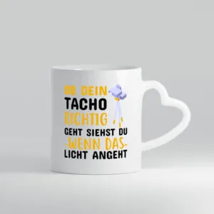 Tuning | Autofan | Motorsport | Tacho | Tuner | Werkstatt - Herzhenkel Tasse - Kaffeetasse / Geschenk / Familie