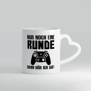 Nur noch eine Runde | Gamer Tasse | Zocken | Controller - Herzhenkel Tasse - Kaffeetasse / Geschenk / Familie