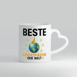 Welt Beste Logopädin | Sprachtherapie - Herzhenkel Tasse - Kaffeetasse / Geschenk / Familie