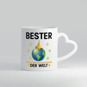 Welt Bester Versicherungskaufmann | Kaufmann - Herzhenkel Tasse - Kaffeetasse / Geschenk / Familie