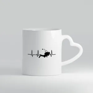 Taucher Motiv | Tauchen | Scuba Diving | Schnorcheln - Herzhenkel Tasse - Kaffeetasse / Geschenk / Familie
