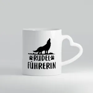 Rudelführerin | Frauen Tasse | Hundebesitzerin | Hund - Herzhenkel Tasse - Kaffeetasse / Geschenk / Familie