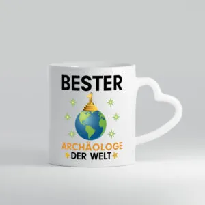 Welt Bester Archäologe | Archäologie | Forscher - Herzhenkel Tasse - Kaffeetasse / Geschenk / Familie