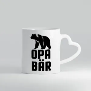 Opa Bär | Großvater | Enkel | Freizeitpark - Herzhenkel Tasse - Kaffeetasse / Geschenk / Familie