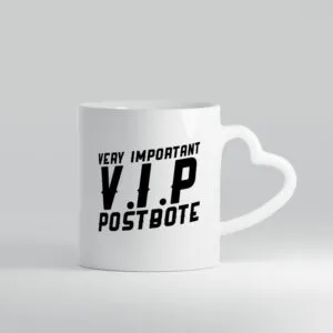 V.I.P. | Very important Postbote | Briefträger | Zusteller - Herzhenkel Tasse - Kaffeetasse / Geschenk / Familie