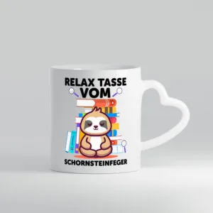 Relax Tasse: Schornsteinfeger | Kaminkehrer - Herzhenkel Tasse - Kaffeetasse / Geschenk / Familie