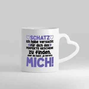Schatz | Liebe | Valentinstag | Freund | Freundin | Herz - Herzhenkel Tasse - Kaffeetasse / Geschenk / Familie