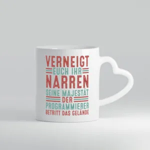 Verneigt euch: Programmierer | Software Entwickler - Herzhenkel Tasse - Kaffeetasse / Geschenk / Familie