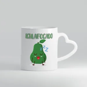 Schlafocado | Müde | Avocado | ich will noch Schlafen - Herzhenkel Tasse - Kaffeetasse / Geschenk / Familie