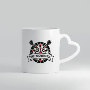 Und zack wieder 26 | Dart - Herzhenkel Tasse - Kaffeetasse / Geschenk / Familie