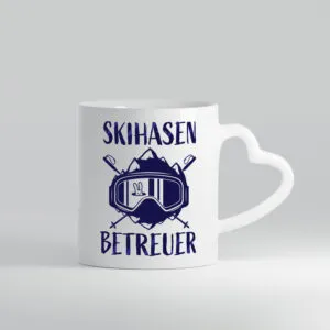 Skihasen Betreuer | Ski-Brille | Berge | Ski-Stöcke - Herzhenkel Tasse - Kaffeetasse / Geschenk / Familie