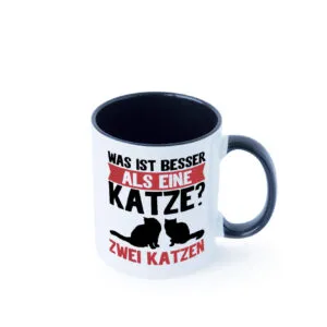 Zwei Katzen Farbige Tasse - Kaffeetasse / Geschenk / Familie