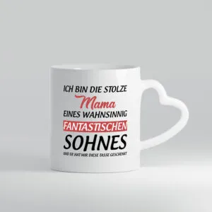 Stolze Mama | Sohn hat mir diese Tasse geschenkt - Herzhenkel Tasse - Kaffeetasse / Geschenk / Familie