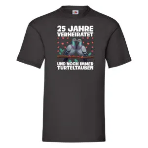 25. Jahre verheiratet | Turteltauben | Ehe | Ehepaar T-Shirt Schwarz