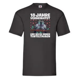 18 Jahre verheiratet | Turteltauben | Ehe | Ehepaar T-Shirt Schwarz