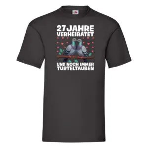 27 Jahre verheiratet | Turteltauben | Ehe | Ehepaar T-Shirt Schwarz