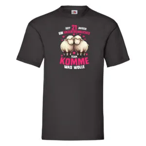 21 Jahre Verheiratet | 21 Jahre ein Team | Ehepaar T-Shirt Schwarz
