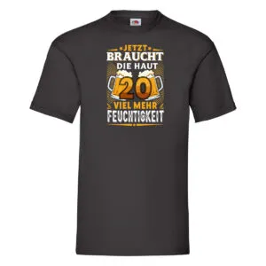 20 braucht die haut mehr Feuchtigkeit | 20. Geburtstag T-Shirt Schwarz