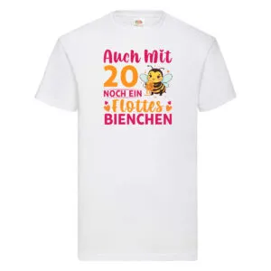 20. Geburtstag | Flottes Bienchen | 20 Jahre T-Shirt Weiß