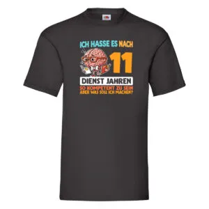 11 Dienstjahre | Arbeit | Kompetent T-Shirt Schwarz