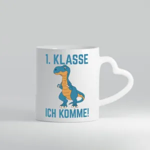 1. Klasse | Einschulung | Schüler | Grundschule - Herzhenkel Tasse - Kaffeetasse / Geschenk / Familie