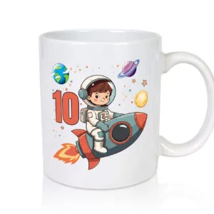 10. Geburtstag | 10 Jahre | Astronaut | Weltraum - Tasse Weiss - Kaffeetasse / Geschenk / Familie