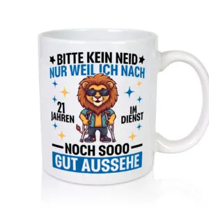 21 Jahre im Dienst | Arbeitsjubiläum | Arbeit - Tasse Weiss - Kaffeetasse / Geschenk / Familie