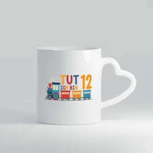 12. Geburtstag | 12 Jahre | Eisenbahn | Zug | junge - Herzhenkel Tasse - Kaffeetasse / Geschenk / Familie
