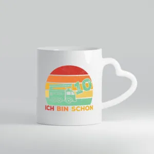10. geburtstag | Feuerwehrauto | 10 Jahre | Feuerwehr - Herzhenkel Tasse - Kaffeetasse / Geschenk / Familie