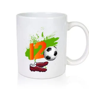12. Geburtstag | Jungen Fußball | Fußballspieler - Tasse Weiss - Kaffeetasse / Geschenk / Familie