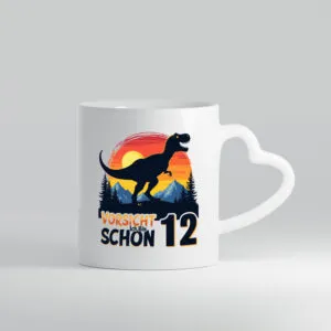 11. Geburtstag | 11 Jahre | Dinosaurier v2 - Herzhenkel Tasse - Kaffeetasse / Geschenk / Familie