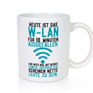 10 Minuten W-Lan Ausfall | Nerd | Computer | PC | Gamer - Tasse Weiss - Kaffeetasse / Geschenk / Familie