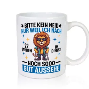 22 Jahre im Dienst | Arbeitsjubiläum | Arbeit - Tasse Weiss - Kaffeetasse / Geschenk / Familie