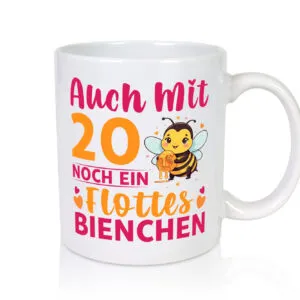 20. Geburtstag | Flottes Bienchen | 20 Jahre - Tasse Weiss - Kaffeetasse / Geschenk / Familie