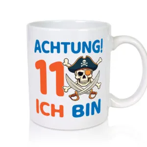 11. Geburtstag | 11 Jahre | Pirat - Tasse Weiss - Kaffeetasse / Geschenk / Familie