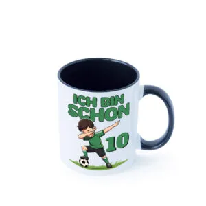 10. Geburtstag | 10 Jahre | Fußballer Farbige Tasse - Kaffeetasse / Geschenk / Familie