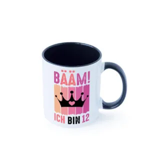 12. Geburtstag | 12 Jahre | Bääm ich bin 12 | Krone Farbige Tasse - Kaffeetasse / Geschenk / Familie