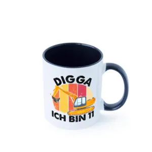 11. Geburtstag | 11 Jahre | Bagger | Digga Farbige Tasse - Kaffeetasse / Geschenk / Familie