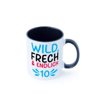 10. Geburtstag | 10 Jahre | Wild & Frech Farbige Tasse - Kaffeetasse / Geschenk / Familie