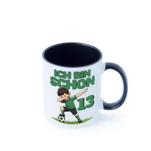13. Geburtstag | 13 Jahre | Fußballer Farbige Tasse - Kaffeetasse / Geschenk / Familie