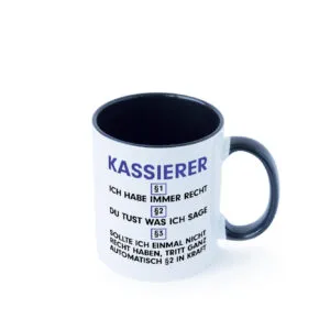 Ich habe immer Recht Kassierer v2 Farbige Tasse - Kaffeetasse / Geschenk / Familie