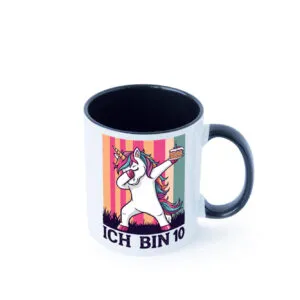 10 Geburtstag | Einhorn | Damping | Mädchen Farbige Tasse - Kaffeetasse / Geschenk / Familie