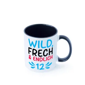 12. Geburtstag | 12 Jahre | Wild & Frech Farbige Tasse - Kaffeetasse / Geschenk / Familie