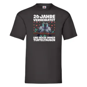 26 Jahre verheiratet | Turteltauben | Ehe | Ehepaar v2 T-Shirt Schwarz